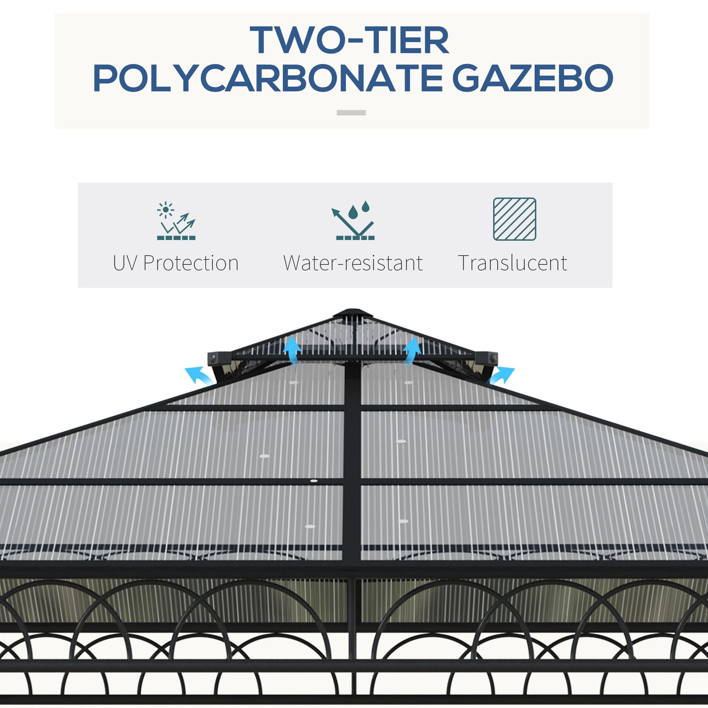 Outsunny 3 x 3 (m) Outdoor Polycarbonate Gazebo