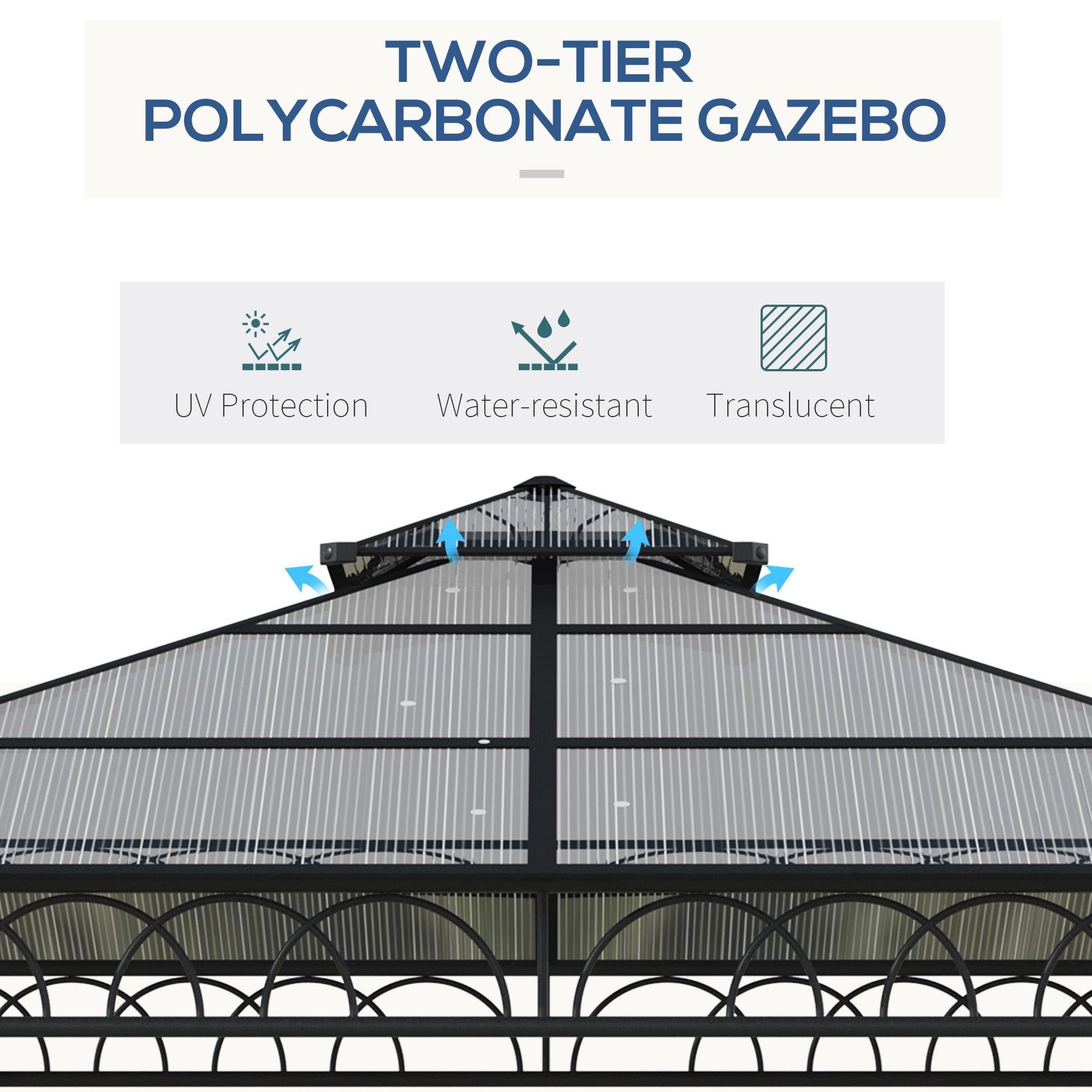 Outsunny 3 x 3 (m) Outdoor Polycarbonate Gazebo