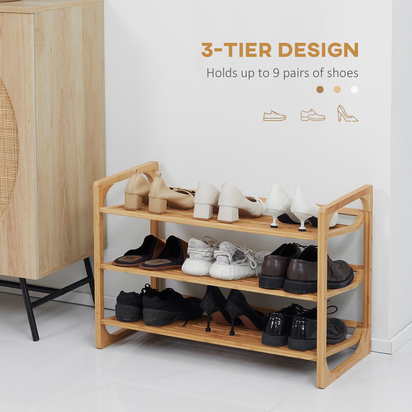 Homcom 3-Tier Shoe Rack