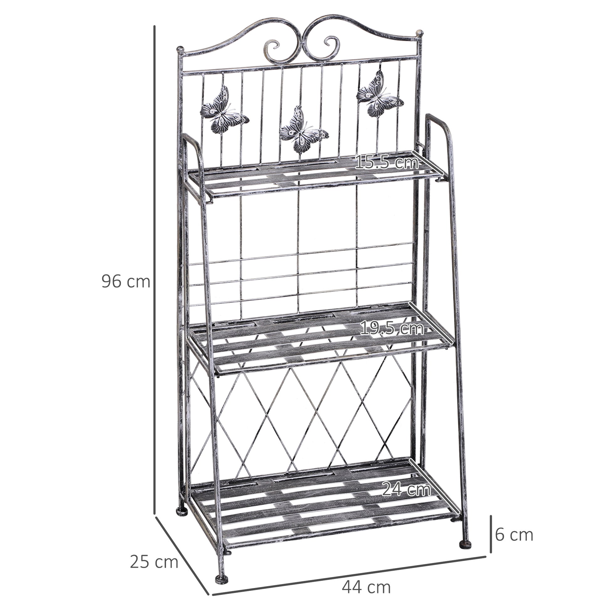 Outsunny 3-Tier Metal Plant Stand