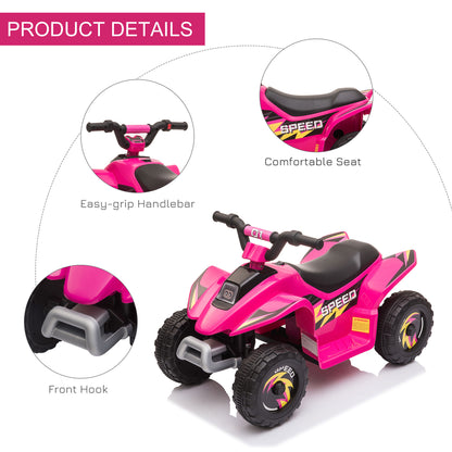 Homcom 6V Kids Electric Ride On Car Forward Reverse Functions For 3-5 Years Old Pink