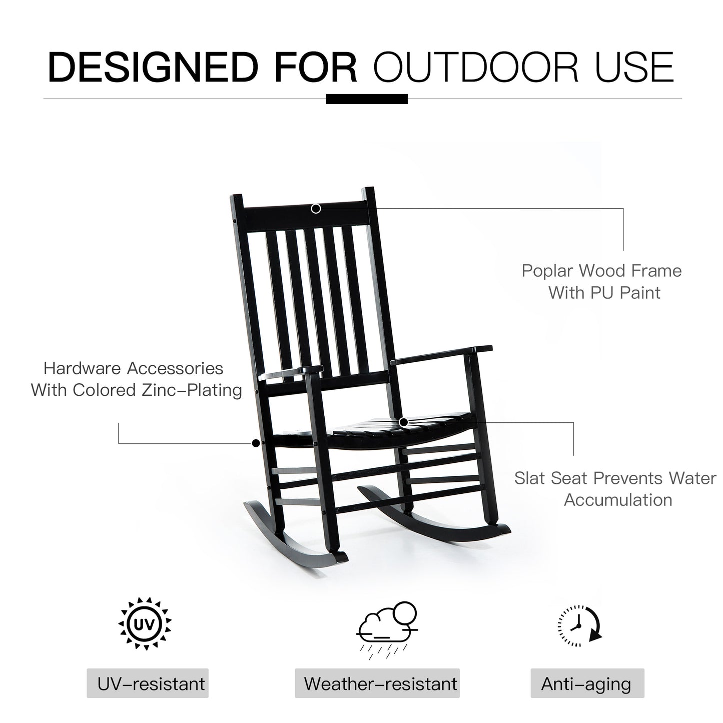 Outsunny Porch Rocking Chair