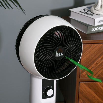 11" Oscillating Three Speed Pedestal Fan Black & White by Homcom