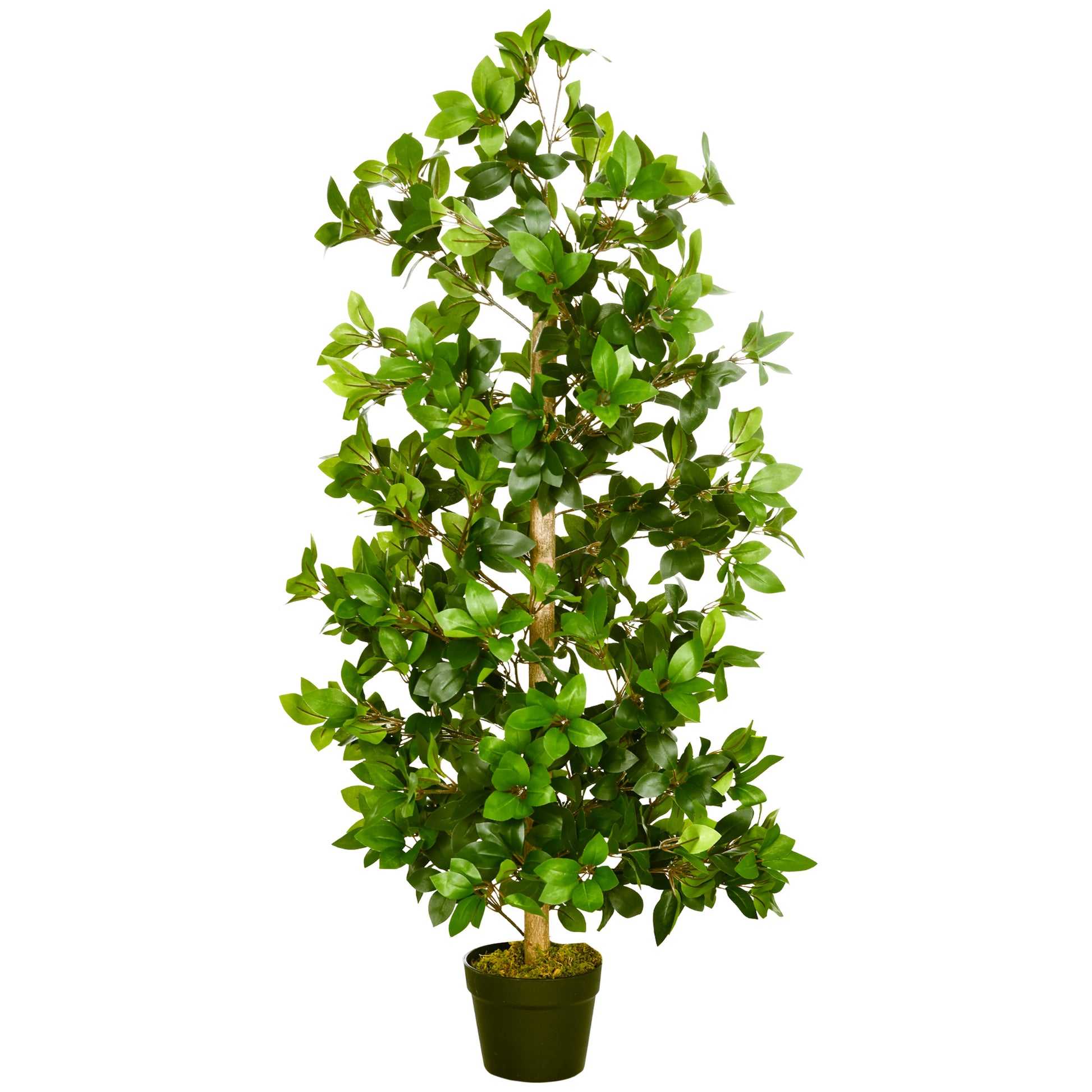 Homcom Artificial Plants Bay Leaf Laurel in Pot Fake Plants for Home Indoor Outdoor Decor