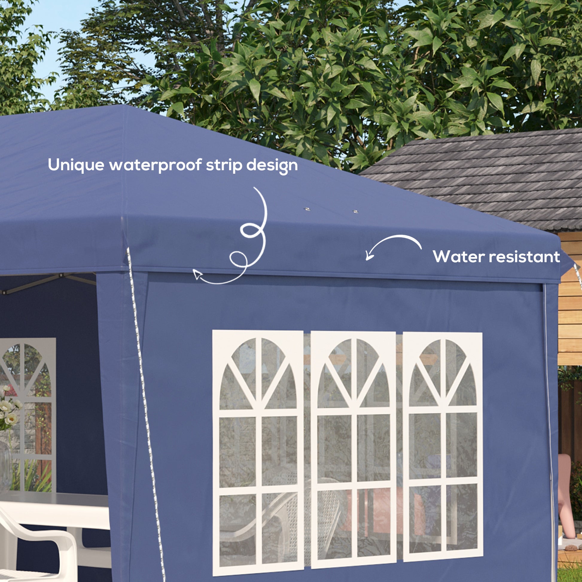 Outsunny 3 x 6m Half-Open Garden Gazebo