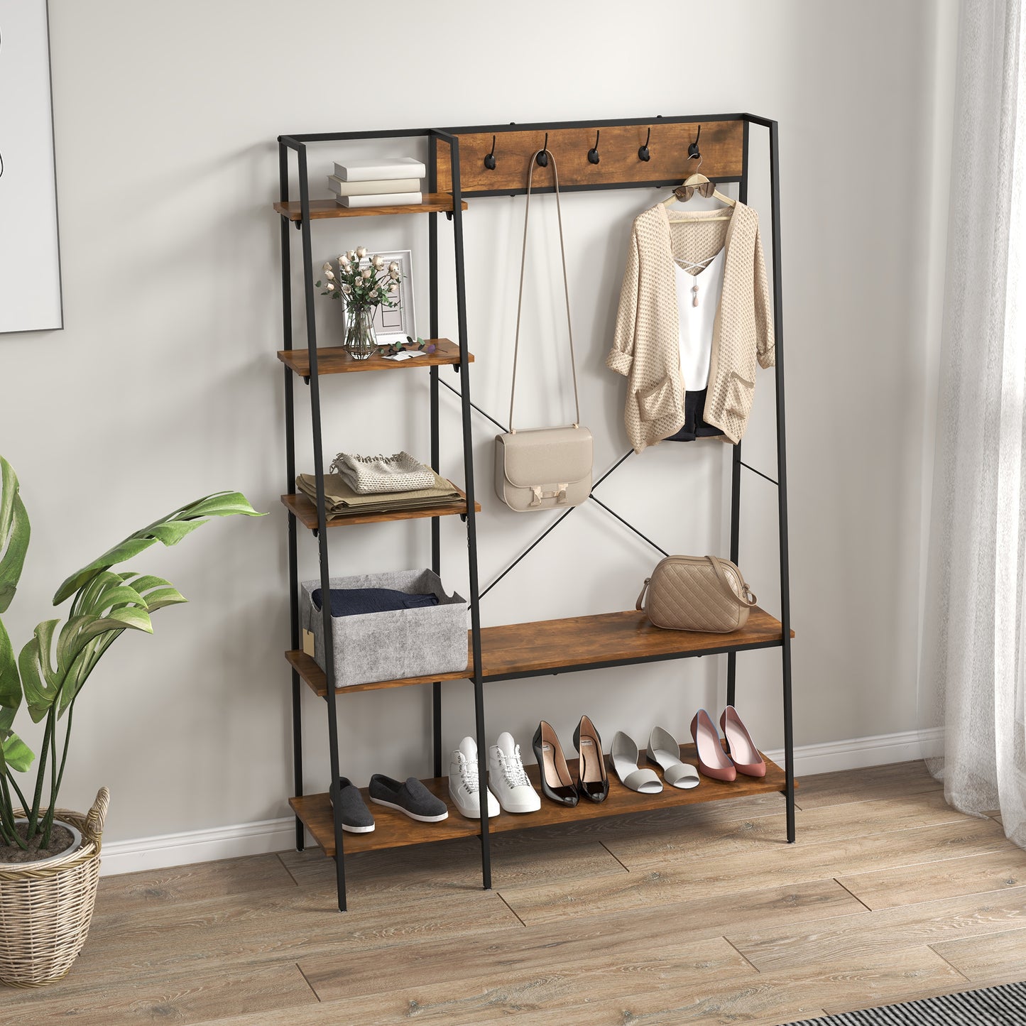 Homcom Industrial Coat Rack Stand