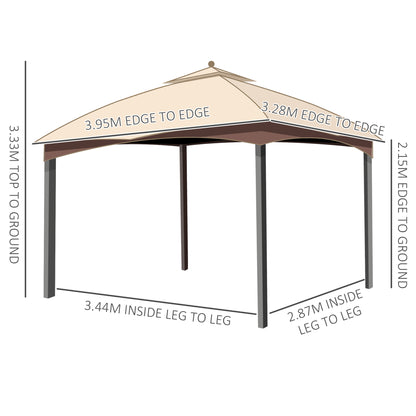 Outsunny 4 x 3(m) Patio Metal Gazebo