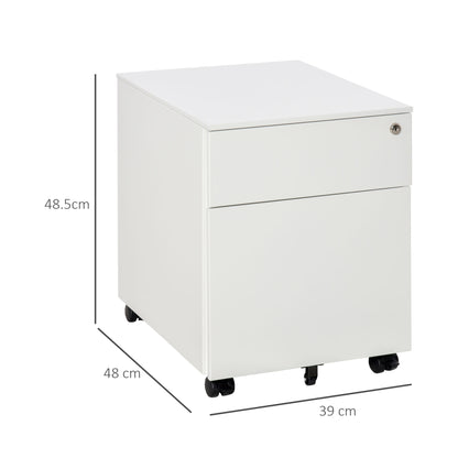 Vinsetto Mobile File Cabinet Steel Lockable with Pencil Tray Home Filing Furniture