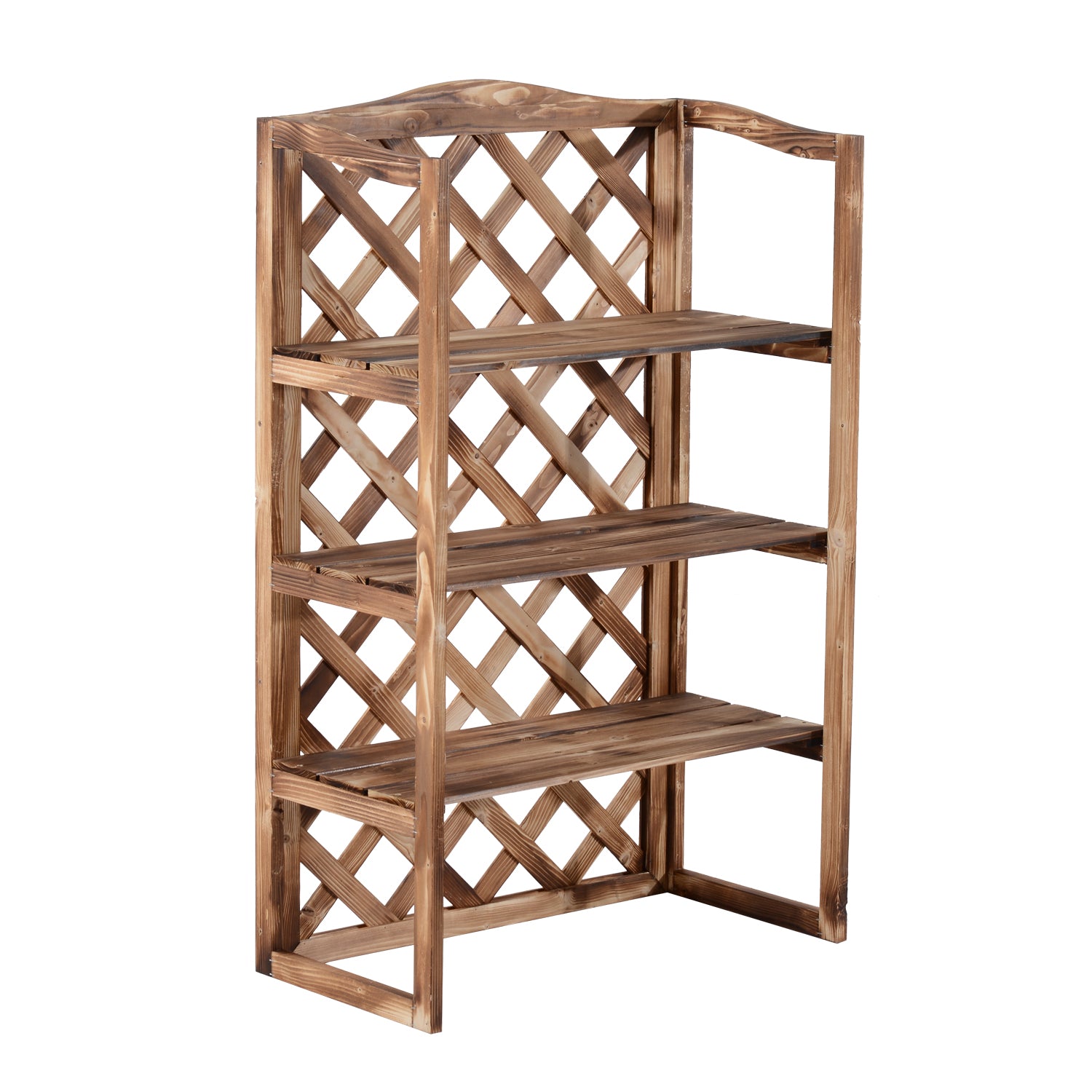 Outsunny 3-Tier Wooden Plant Stand Shelf