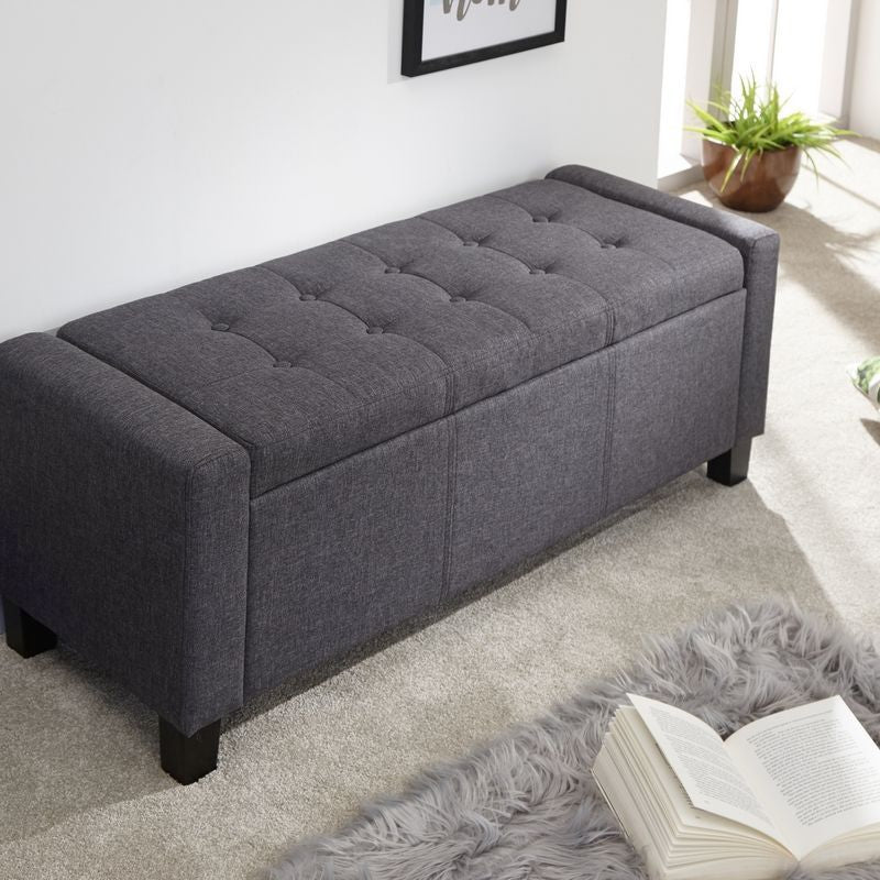 Verona Large Ottoman Fabric Dark Grey 1 Door