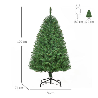 Homcom 4FT Prelit Artificial Christmas Tree with Warm White LED Light Holiday Home Decoration