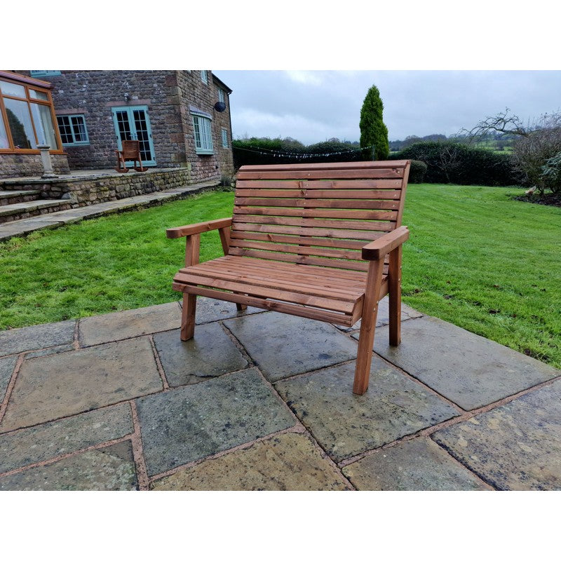 Swedish Redwood Garden Bench by Croft - 2 Seats