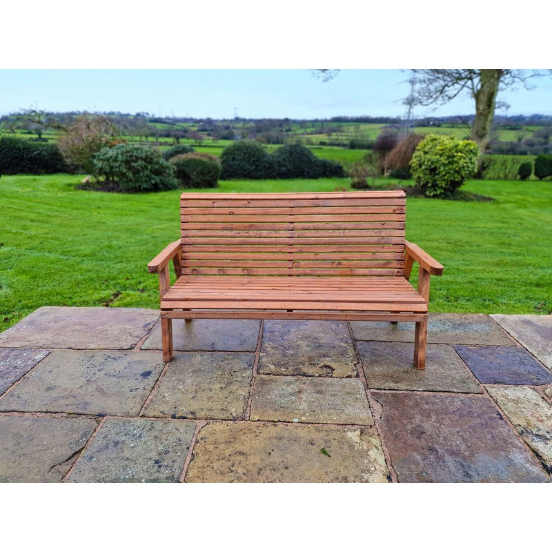 Swedish Redwood Garden Bench by Croft - 3 Seats