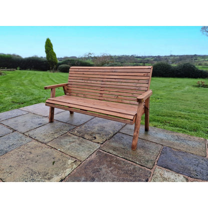 Swedish Redwood Garden Bench by Croft - 3 Seats