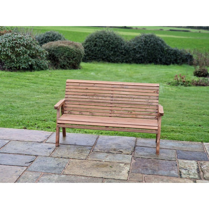 Swedish Redwood Garden Bench by Croft - 3 Seats