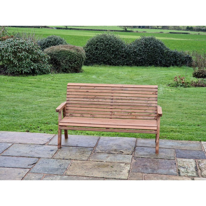 Swedish Redwood Garden Bench by Croft - 3 Seats