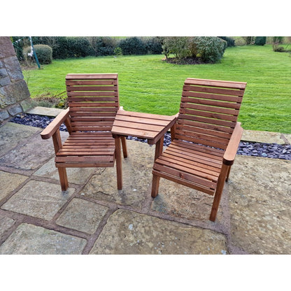 Swedish Redwood Angled Garden Tete a Tete by Croft - 2 Seats