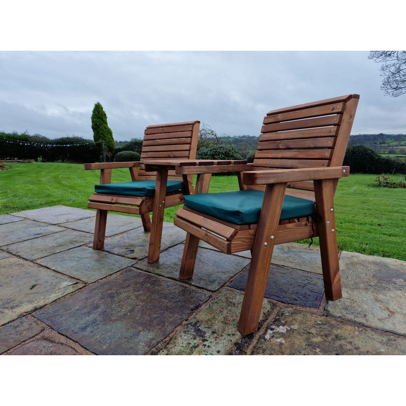 Swedish Redwood Angled Garden Tete a Tete by Croft - 2 Seats