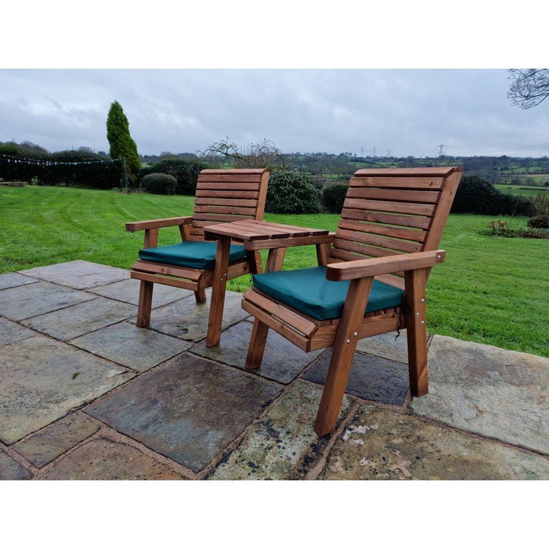 Swedish Redwood Angled Garden Tete a Tete by Croft - 2 Seats