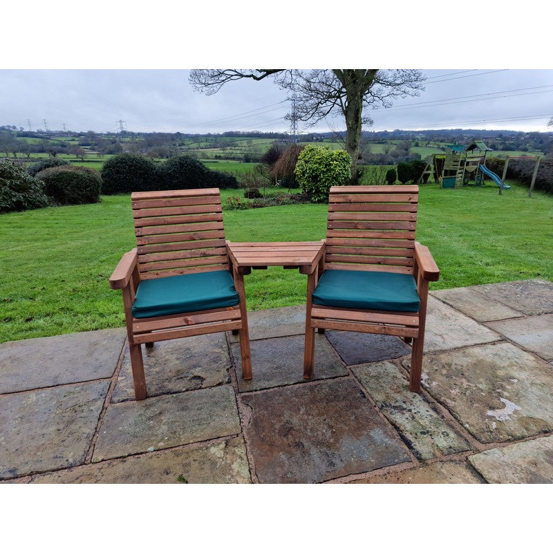 Swedish Redwood Angled Garden Tete a Tete by Croft - 2 Seats