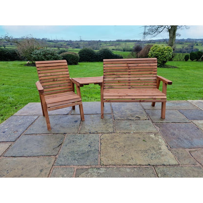 Swedish Redwood Angled Garden Tete a Tete by Croft - 3 Seats