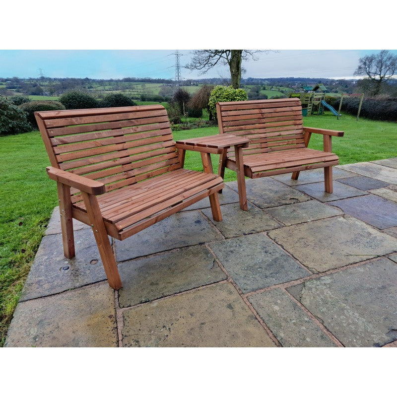 Swedish Redwood Angled Garden Tete a Tete by Croft - 4 Seats