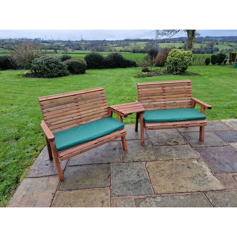 Swedish Redwood Angled Garden Tete a Tete by Croft - 4 Seats