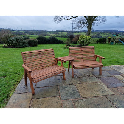 Swedish Redwood Angled Garden Tete a Tete by Croft - 4 Seats