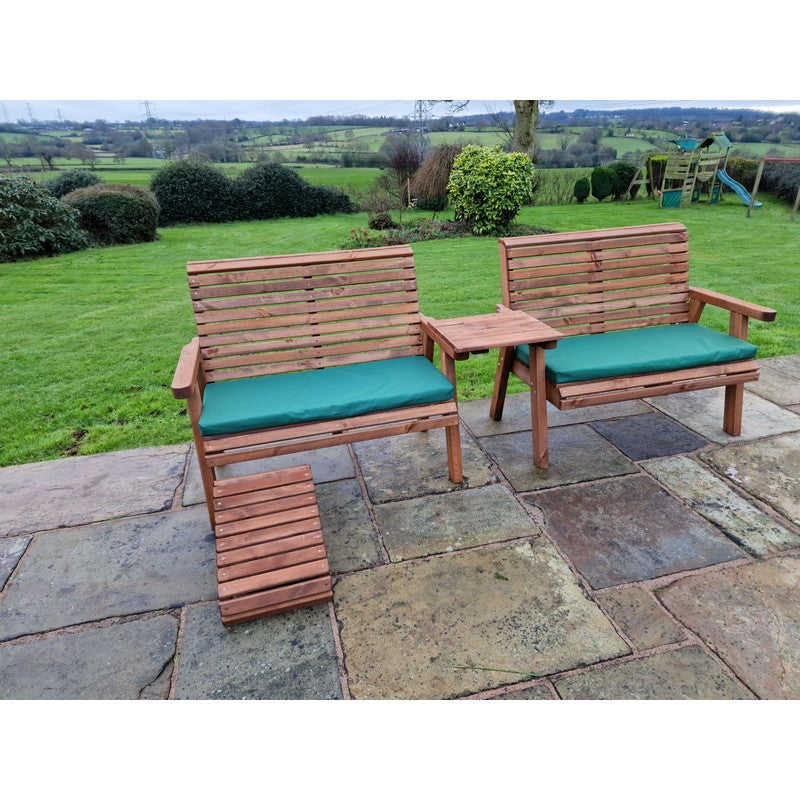 Swedish Redwood Straight Garden Tete a Tete by Croft - 4 Seats