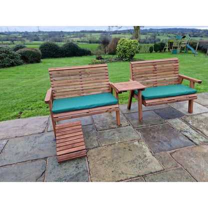 Swedish Redwood Straight Garden Tete a Tete by Croft - 4 Seats