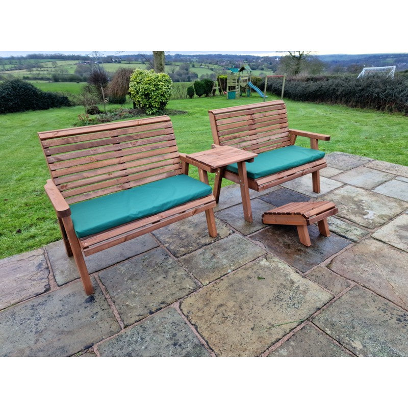 Swedish Redwood Straight Garden Tete a Tete by Croft - 4 Seats