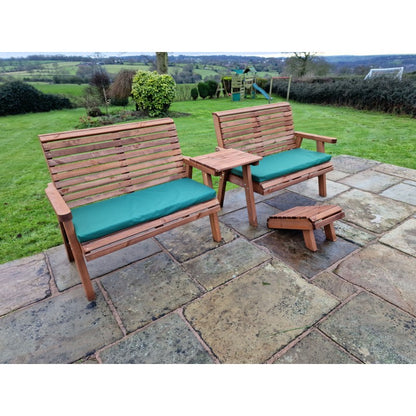 Swedish Redwood Straight Garden Tete a Tete by Croft - 4 Seats