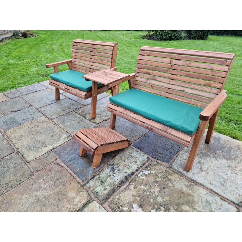 Swedish Redwood Straight Garden Tete a Tete by Croft - 4 Seats