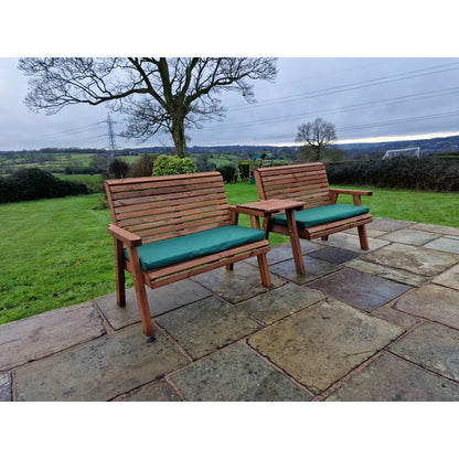 Swedish Redwood Straight Garden Tete a Tete by Croft - 4 Seats