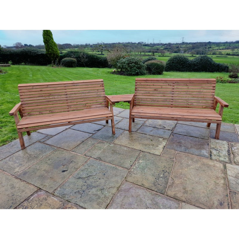 Swedish Redwood Angled Garden Tete a Tete by Croft - 6 Seats