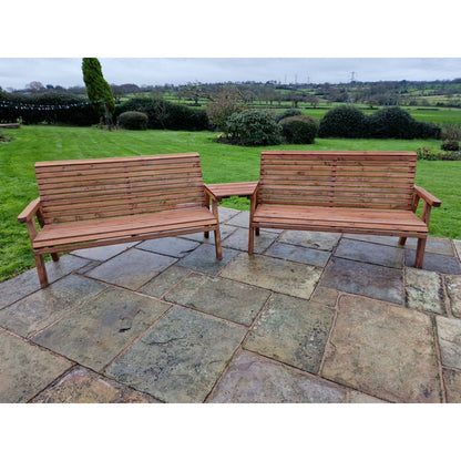 Swedish Redwood Angled Garden Tete a Tete by Croft - 6 Seats