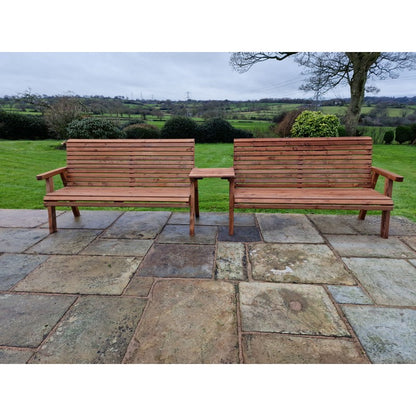 Swedish Redwood Straight Garden Tete a Tete by Croft - 6 Seats