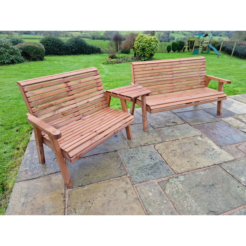 Swedish Redwood Angled Garden Tete a Tete by Croft - 5 Seats