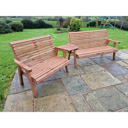 Swedish Redwood Angled Garden Tete a Tete by Croft - 5 Seats