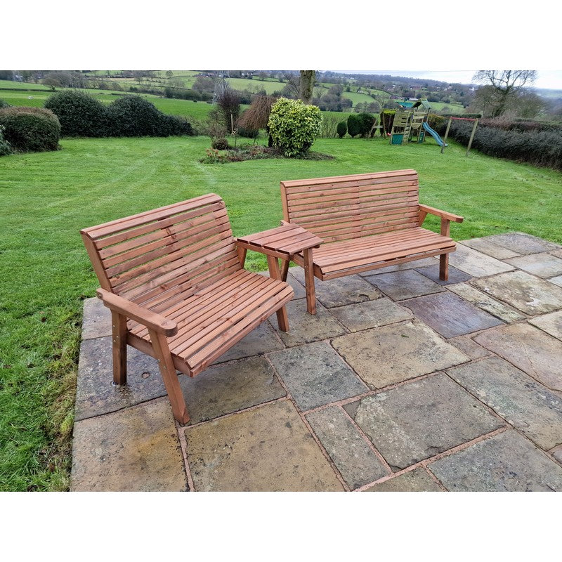 Swedish Redwood Angled Garden Tete a Tete by Croft - 5 Seats