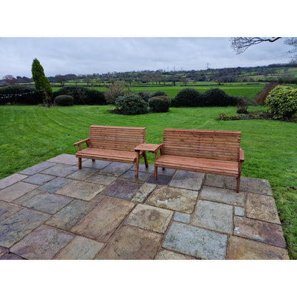 Swedish Redwood Straight Garden Tete a Tete by Croft - 5 Seats