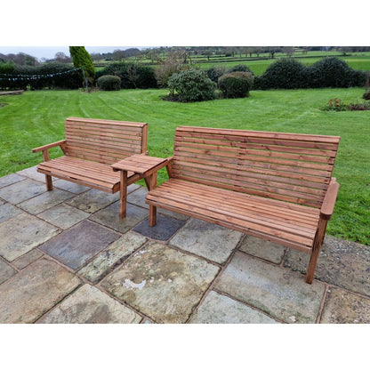 Swedish Redwood Straight Garden Tete a Tete by Croft - 5 Seats