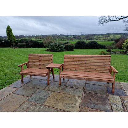 Swedish Redwood Straight Garden Tete a Tete by Croft - 5 Seats