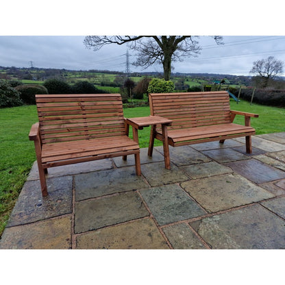 Swedish Redwood Straight Garden Tete a Tete by Croft - 5 Seats