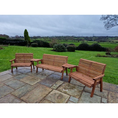 Swedish Redwood Angled Garden Tete a Tete by Croft - 7 Seats