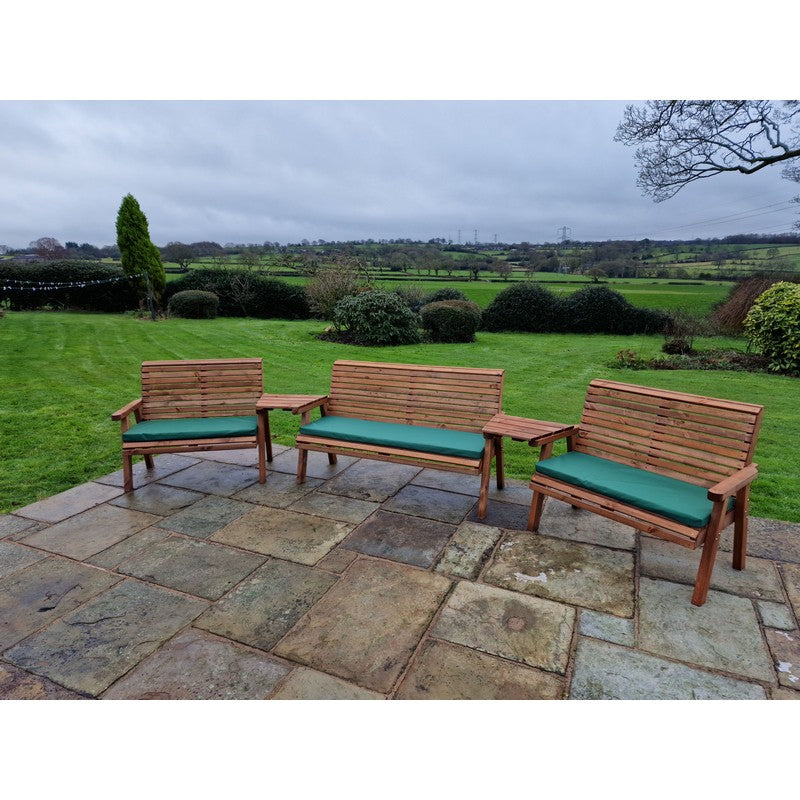 Swedish Redwood Angled Garden Tete a Tete by Croft - 7 Seats