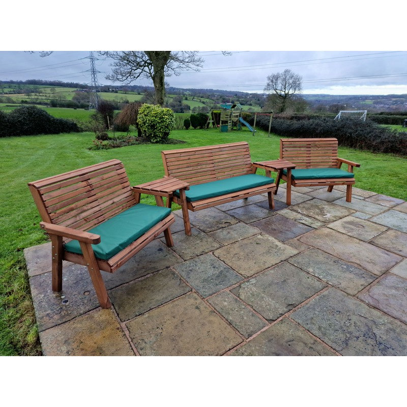 Swedish Redwood Angled Garden Tete a Tete by Croft - 7 Seats