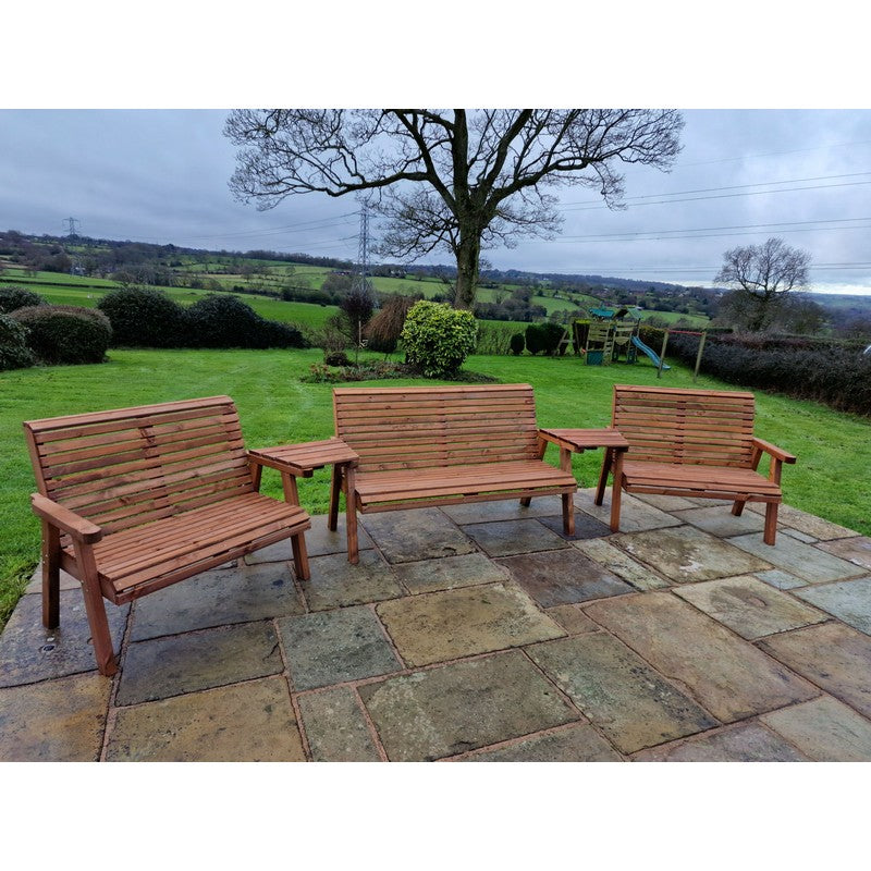 Swedish Redwood Angled Garden Tete a Tete by Croft - 7 Seats