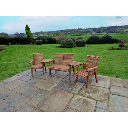 Swedish Redwood Angled Garden Tete a Tete by Croft - 4 Seats