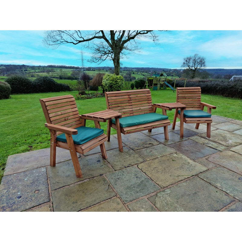 Swedish Redwood Angled Garden Tete a Tete by Croft - 4 Seat